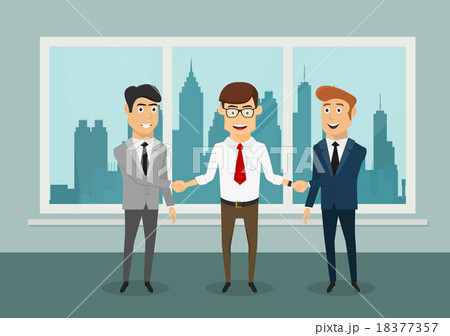 Businessmen shaking hands in modern office Businessmen shaking hands in modern office 18377357