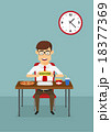Businessman eating fast food in office cafeteria 18377369