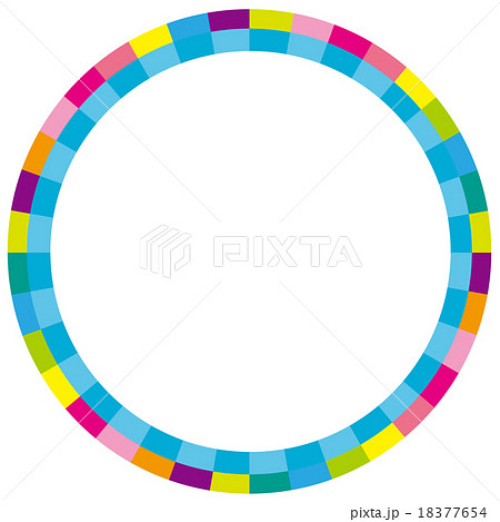 円形フレーム カラフル ブルーのイラスト素材
