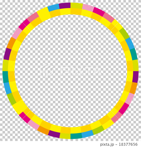 円形フレーム　カラフル　イエロー 18377656