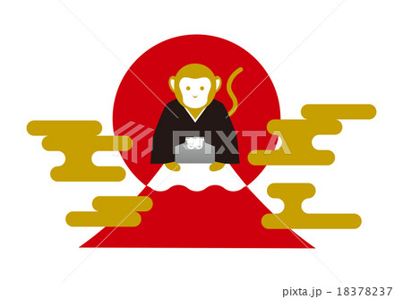 さると富士山イラスト 18378237