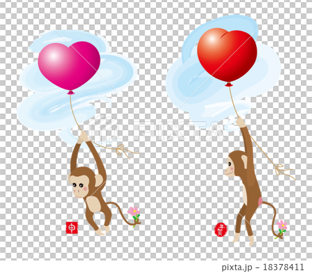 Saru's illustration / New Year's card material 18378411