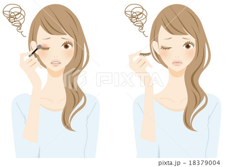 アイメイクをする女性 困る アイメイクをする女性 困る 18379004
