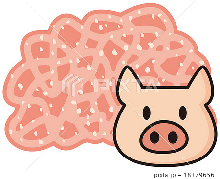 豚ミンチ肉のイラスト素材