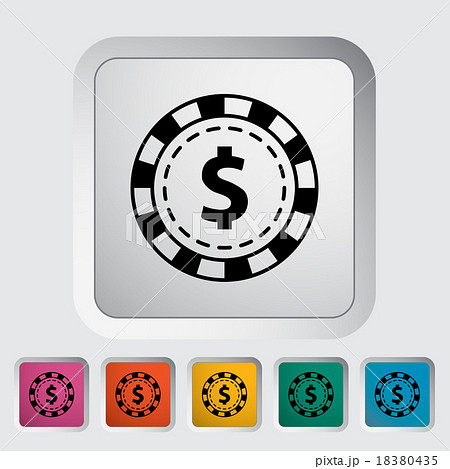 Gambling chips flat icon 18380435