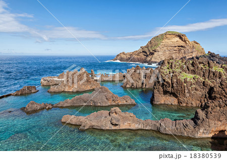 Natural lava-rock pools in Porto Moniz, Madeira Natural lava-rock pools in Porto Moniz, Madeira 18380539