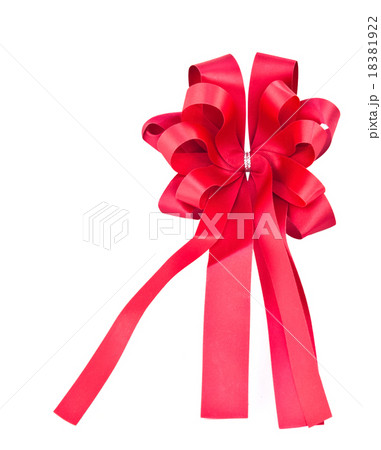 Red satin gift bow isolated 18381922