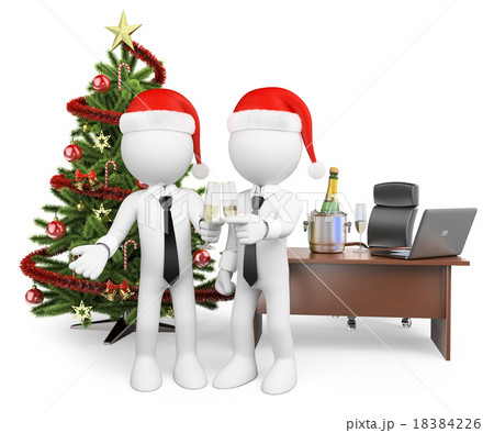 3D white people. oast at office for the new year 3D white people. oast at office for the new year 18384226