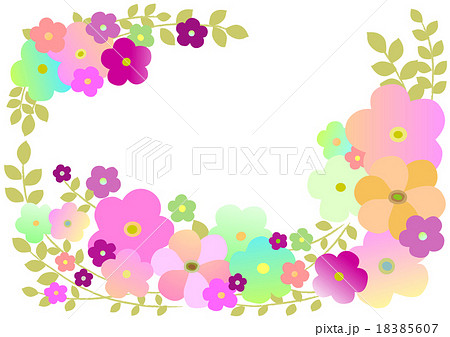 花 ふちどりのイラスト素材 18385607 Pixta