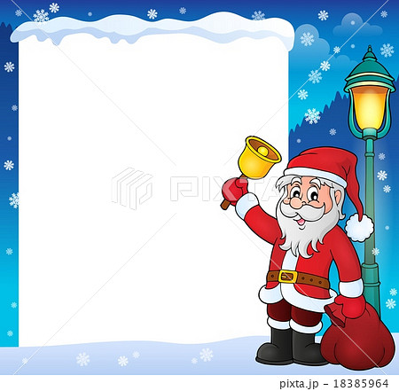 Santa Claus with bell theme frame 2 18385964