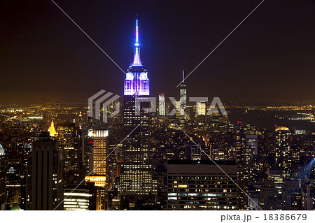 ニューヨークの夜景の写真素材