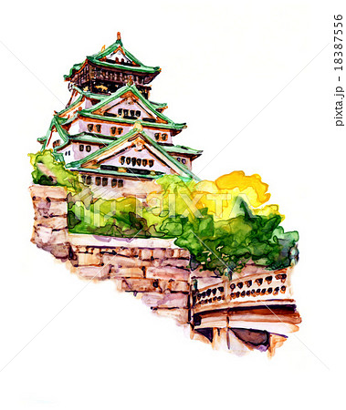 大阪城のイラスト素材 18387556 Pixta