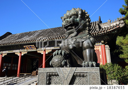 世界遺産　北京　頤和園　石獅子 18387655