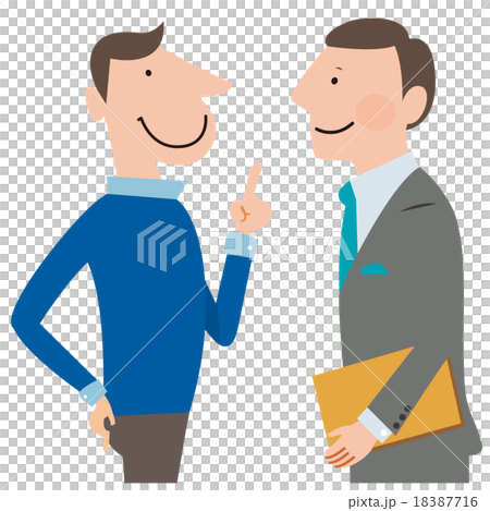 Men describing to smart suit men _ upper body Men describing to smart suit men _ upper body 18387716
