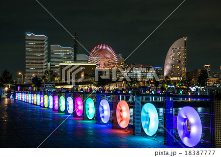 横浜の夜景 スマートイルミネーション横浜15の写真素材