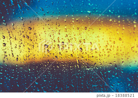 Drops Of Rain On Glass On Glass Background Drops Of Rain On Glass On Glass Background 18388521