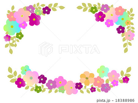 花 ふちどり コーナーのイラスト素材 18388986 Pixta