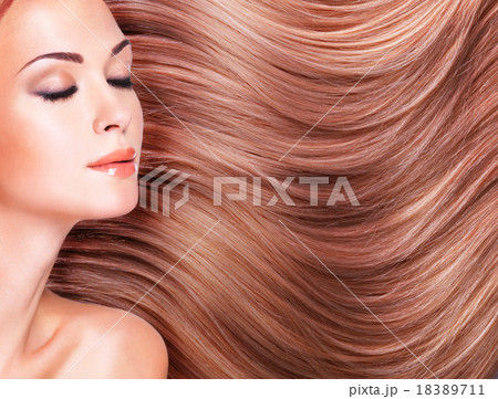 Beautiful woman with long white hair. 18389711