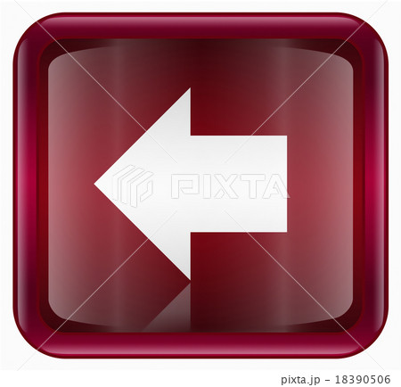 Arrow left icon red, isolated on white background 18390506