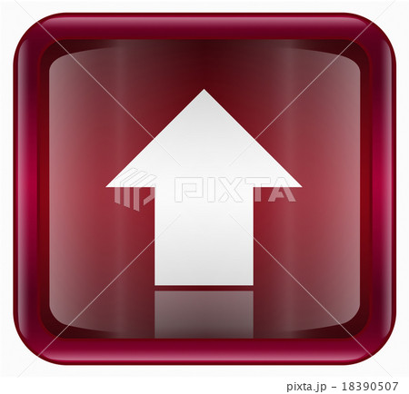 Arrow up icon red, isolated on white background 18390507
