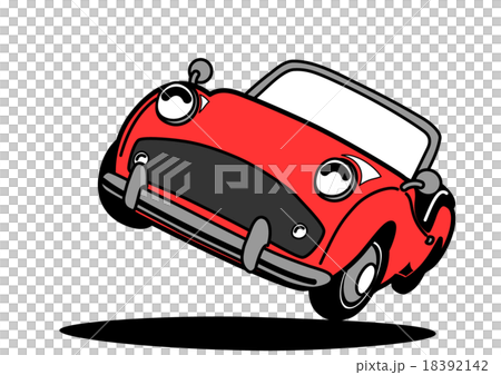 赤いクラシックタイプオープンカー 18392142