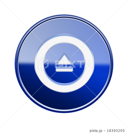 Eject icon glossy blue, isolated on white  18393205
