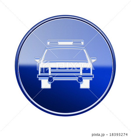police icon glossy blue, isolated on white  18393274