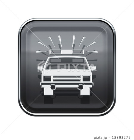 police icon glossy grey, isolated on white 18393275