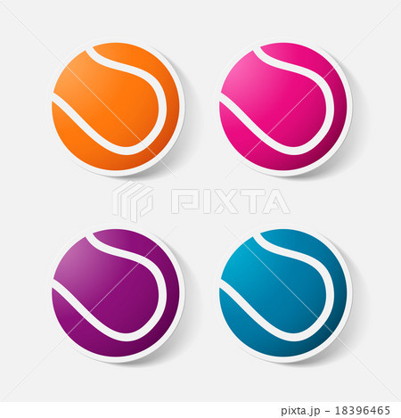 Paper clipped sticker: tennis ball 18396465