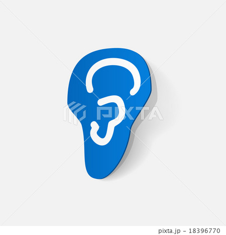 Paper clipped sticker: ear Paper clipped sticker: ear 18396770