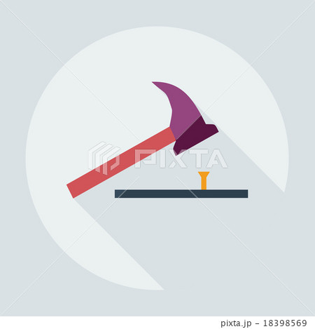 Flat modern design with shadow icons hammer Flat modern design with shadow icons hammer 18398569