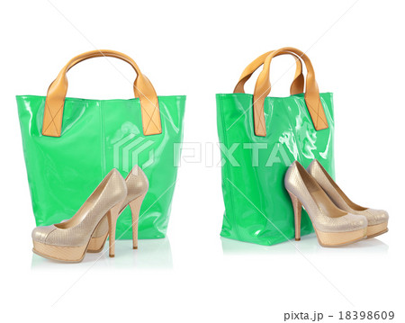Collage of shoes and bags on white Collage of shoes and bags on white 18398609