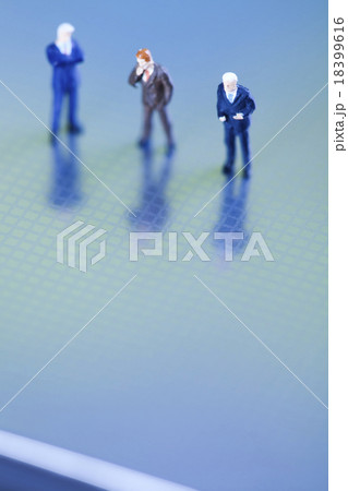 Crazy businessman, modern network symbols concept Crazy businessman, modern network symbols concept 18399616