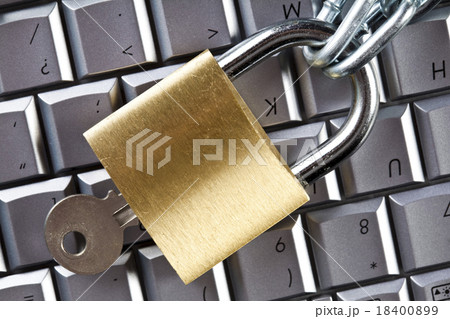 Computer and Lock, modern network symbols concept Computer and Lock, modern network symbols concept 18400899