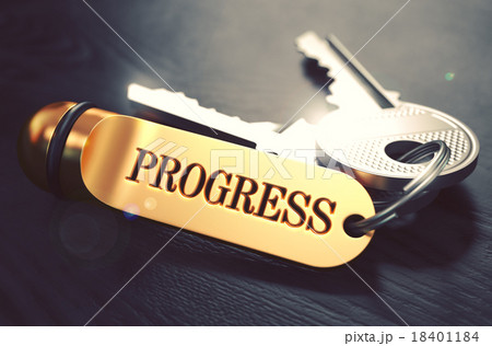 Progress - Bunch of Keys with Text on Golden Progress - Bunch of Keys with Text on Golden 18401184