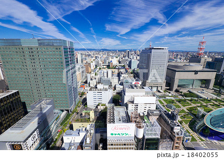 名古屋 栄 都市風景 大同特殊鋼 Nhk名古屋放送局の写真素材