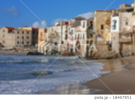 Italy. Sicily island. Cefalu. In blur style 18407951