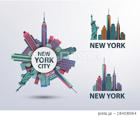 Vector Set Of Nyc New York City Icons Logosのイラスト素材 18408064 Pixta