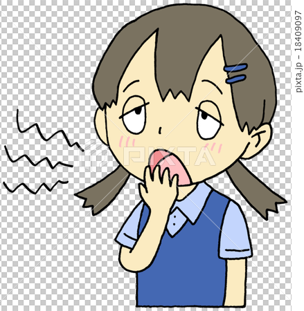 あくび　女の子 18409097