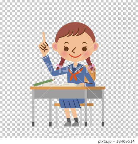 女性初中生/高中生在學習指出並指出 女性初中生/高中生在學習指出並指出 18409514