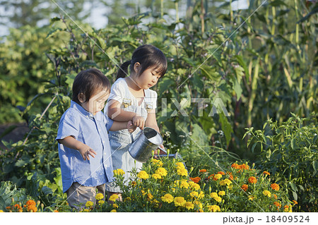 ガーデニング　家族 18409524