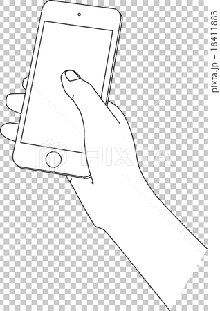 スマホを持つ手のイラスト素材 18411883 Pixta