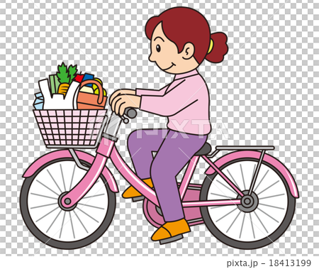 自転車に乗る女性 18413199
