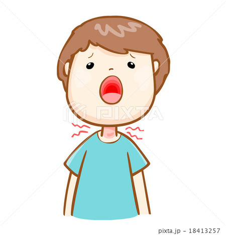 Ill Man Sore Throat Cartoon Vectorのイラスト素材