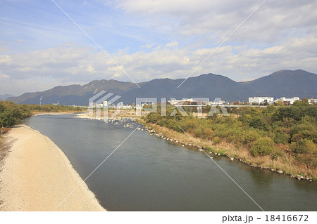 上田付近の信濃川（小牧橋） 18416672