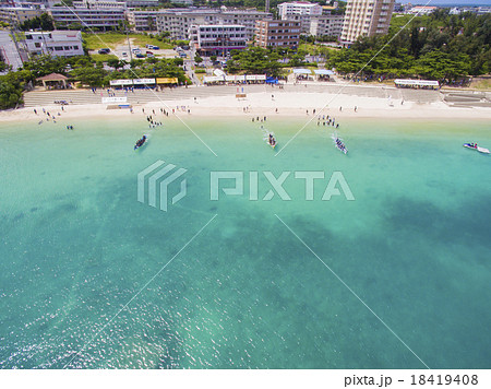 沖縄　宮古島　パイナガマビーチ空撮 18419408