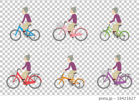 Cycling Grandma Illustration Cycling Grandma Illustration 18421627