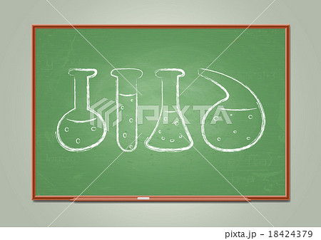 School blackboard with chemical test-tube symbols School blackboard with chemical test-tube symbols 18424379