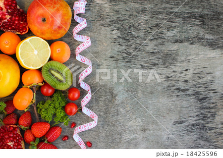 Fruits, vegetables and in measure tape in diet  18425596