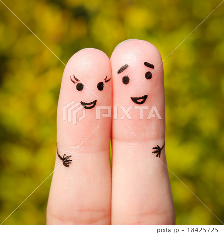 Finger art of a Happy couple  18425725
